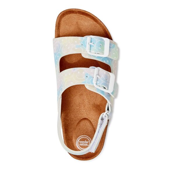 Girls Platform Comfort Cork Adjustable Sandals Size 4 & 5 Classic Dual Strap - Picture 4 of 10